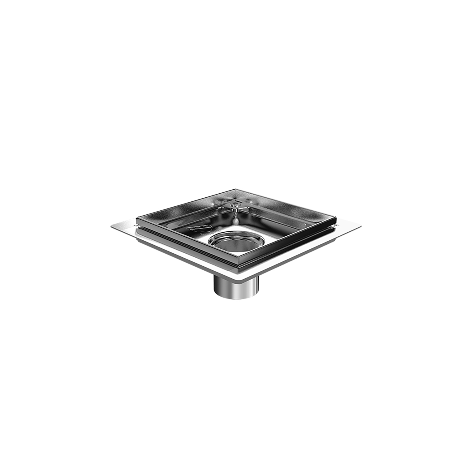 BK Products Drain de douche carré 6 avec grille à motif linéaire